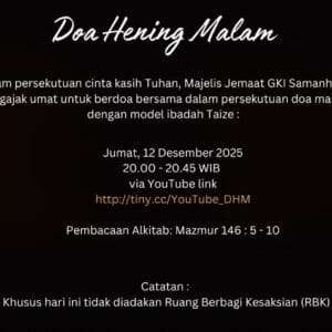 Cover Doa Hening Malam GKI Samanhudi 12 Desember 2025