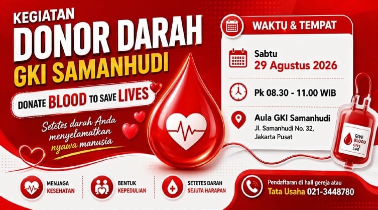 Donor Darah GKI Samanhudi 29 Agustus 2026