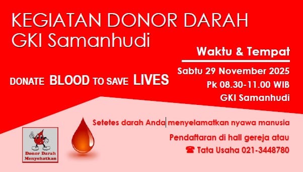 Kegiatan Donor Darah GKI Samanhudi 29 November 2025