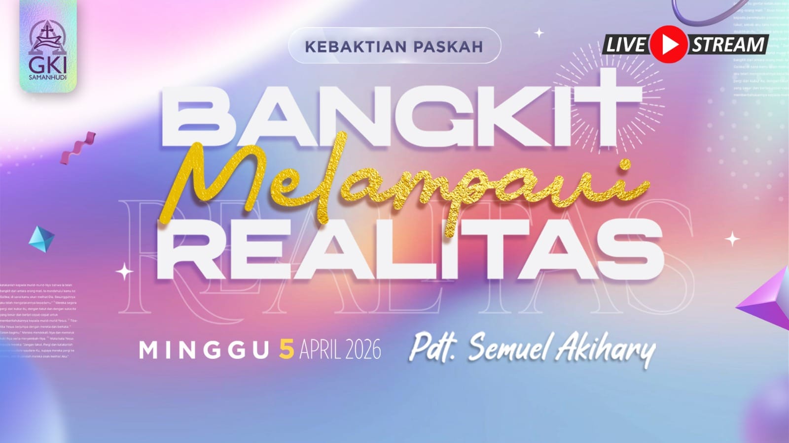 Kebaktian Paskah 5 April 2026 GKI Samanhudi