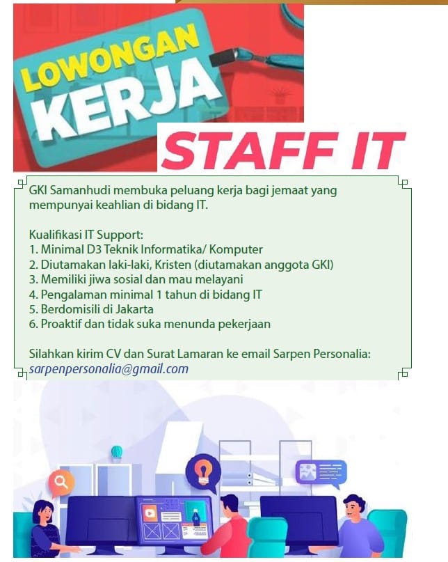Lowongan Staff IT GKI Samanhudi