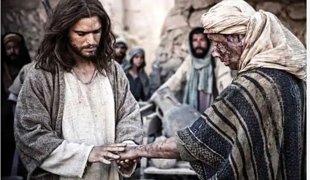 Ilustrasi Yesus menyembuhkan orang kusta
