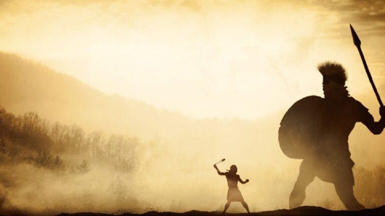 Ilustrasi pertempuran Daud dan Goliath