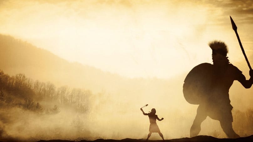 Ilustrasi pertempuran Daud dan Goliath