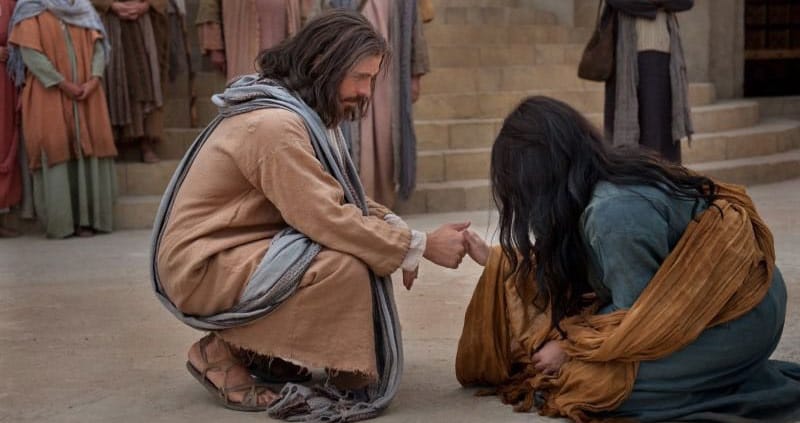 Ilustrasi Tuhan Yesus yang mengampuni perempuan berdosa