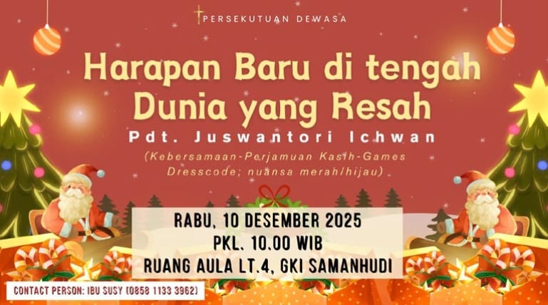 Flyer Natal Komisi Dewasa 2025 GKI Samanhudi