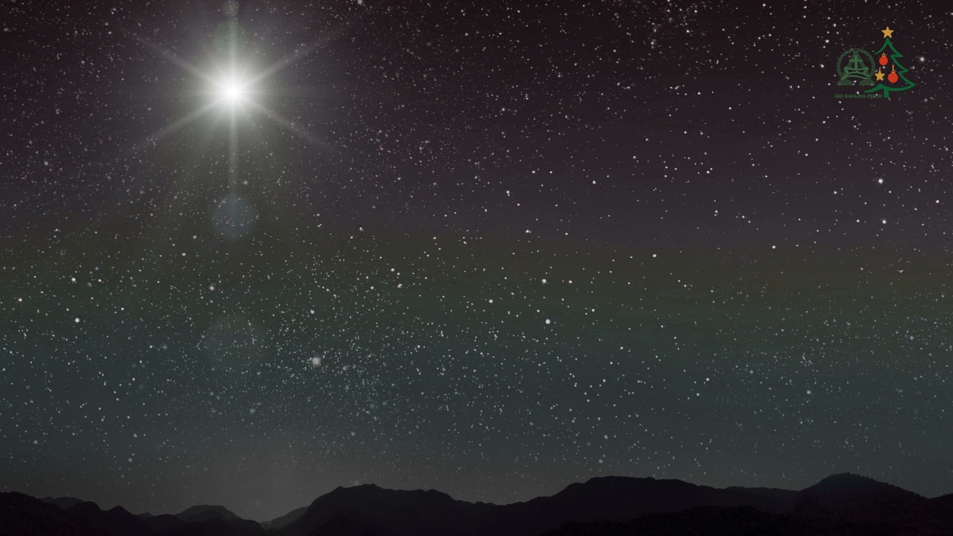 Ilustrasi bintang yang bersinar terang di gelapnya malam